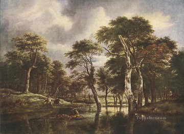 ブルック川の流れ Painting - ハントの風景 ジェイコブ・アイサクゾーン・ファン・ロイスダールの流れ